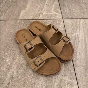 Hurley Tan Sandals with Adjustable Straps